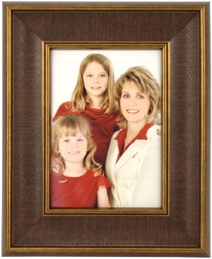 Wide Mahogany and Gold Decorative Picture Frame