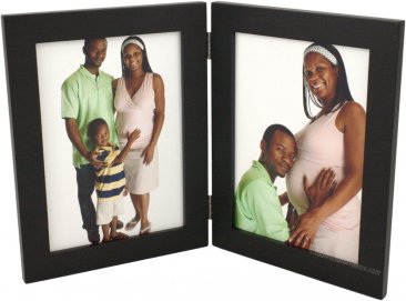 Basic Wood Black Double Picture Frame