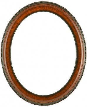 Trina Vintage Walnut Oval Picture Frame