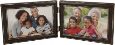 Oil Rubbed Bronze Metal Horizontal Double Picture Frame