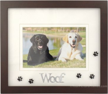Woof Black Dog Picture Frame