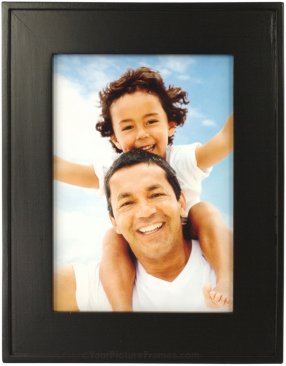 Flat Black Wood Picture Frame with Raised Edge