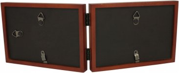 Simple Wood Walnut Horizontal Double Picture Frame