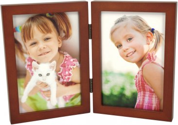 Simple Wood Walnut Double Picture Frame