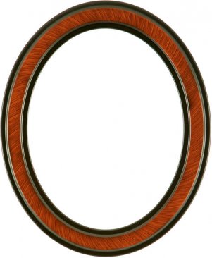 Marna Vintage Walnut Oval Picture Frame with Gold Lip