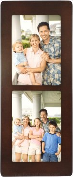 Contemporary Walnut Double Picture Frame