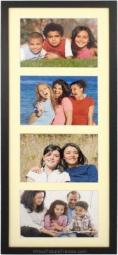 Black Wood Linear Matted Collage Picture Frame