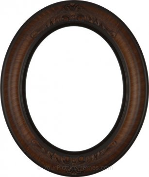 Emma Vintage Walnut Oval Picture Frame