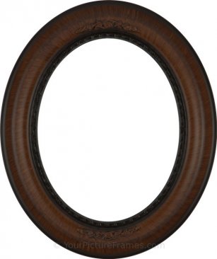 Ava Vintage Walnut Oval Picture Frame