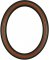 Rissa Vintage Walnut Oval Picture Frame with Gold Lip