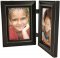 Weathered Antique Black Double Picture Frame