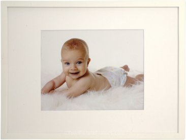 Set of 5 White Matted Gallery Picture Frames