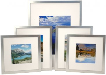 Set of 5 Silver Matted Gallery Picture Frames