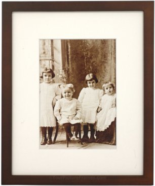 Set of 7 Walnut Matted Gallery Picture Frames