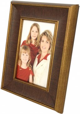 Wide Mahogany and Gold Decorative Picture Frame