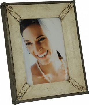Cream Sebastian Handmade Leather Picture Frame