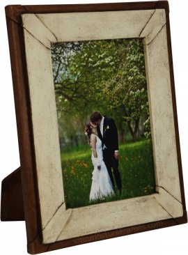 Cream Ventura Handmade Leather Picture Frame