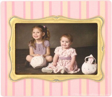 Pink Pinstripe Baby Picture Frame