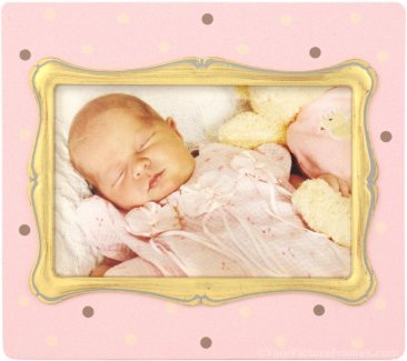 Pink Polka Dot Baby Picture Frame