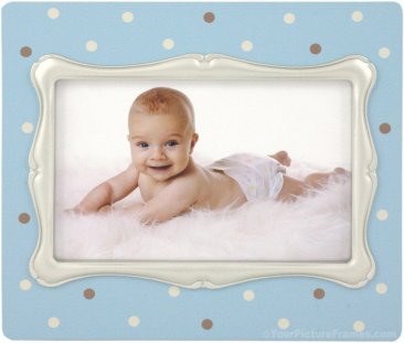 Blue Polka Dot Baby Picture Frame