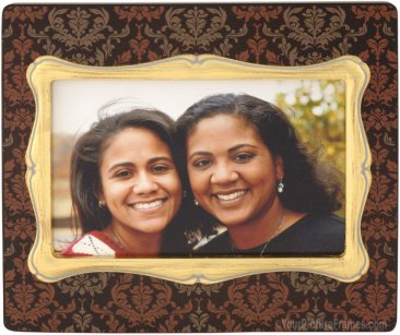 Brown Damask Decorative Picture Frame