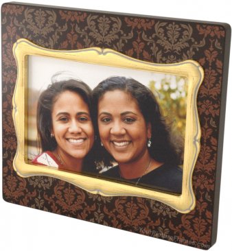 Brown Damask Decorative Picture Frame