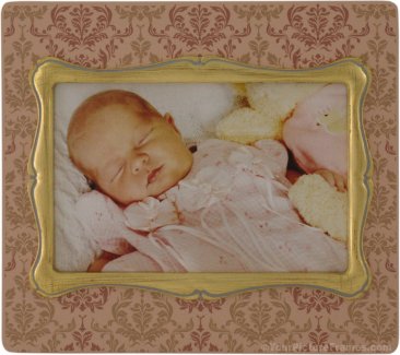 Peach Damask Decorative Picture Frame