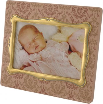 Peach Damask Decorative Picture Frame