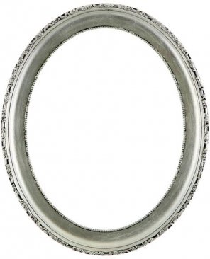 Trina Silver Leaf Black Oval Picture Frame