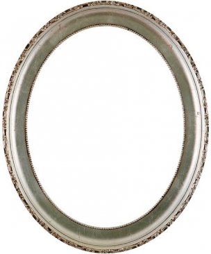 Trina Silver Leaf Brown Oval Picture Frame