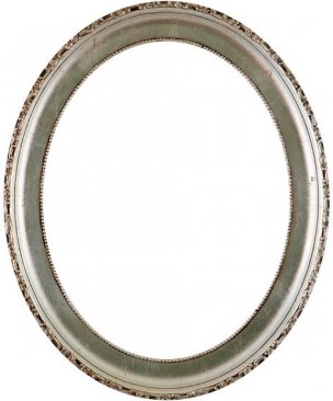 Trina Silver Leaf Brown Oval Picture Frame