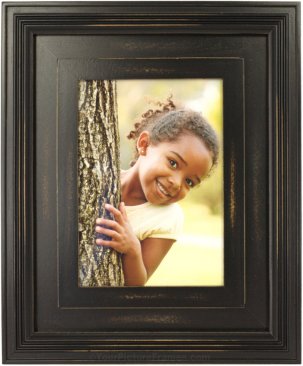 Distressed Dimensional Black Wood Picture Frame