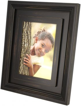 Distressed Dimensional Black Wood Picture Frame