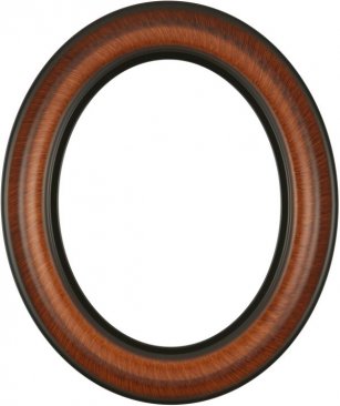 Naomi Vintage Walnut Oval Picture Frame with Gold Lip