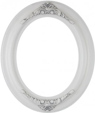 Emma Linen White Oval Picture Frame