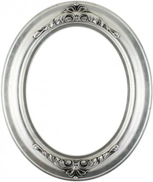 Emma Silver Leaf Black Oval Picture Frame