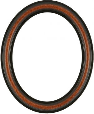 Rissa Vintage Walnut Oval Picture Frame with Gold Lip