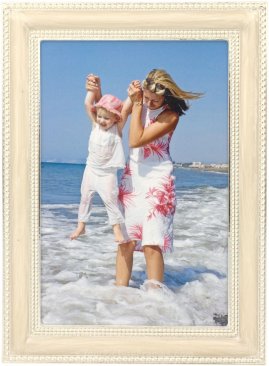 Yvonne White Metal Picture Frame