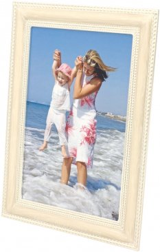 Yvonne White Metal Picture Frame