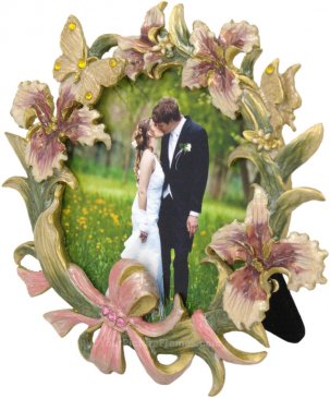 Flower Garden Round Picture Frame