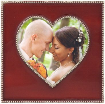 Red Beaded Heart Picture Frame