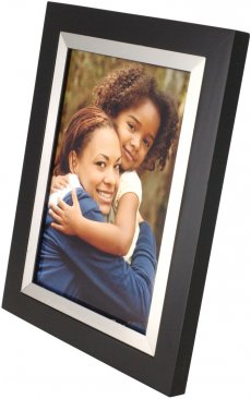 Black and Silver Metal Bezel Wood Picture Frame