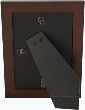 Walnut and Silver Metal Bezel Wood Picture Frame