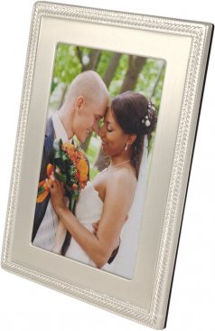 Brushed Silver Braid Silver Picture Frame