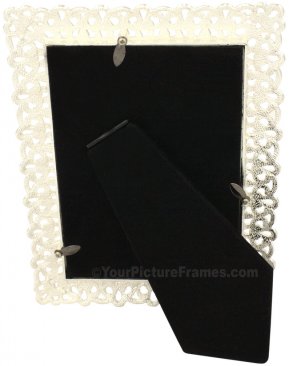 Past Times White Jeweled Picture Frame