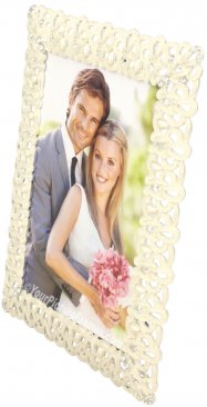 Past Times White Jeweled Picture Frame