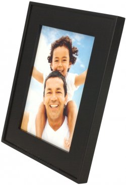 Flat Black Wood Picture Frame with Raised Edge