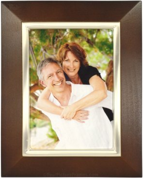 Walnut Wood Picture Frame with Silver Bezel