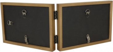 Simple Wood Nutmeg Horizontal Double Picture Frame