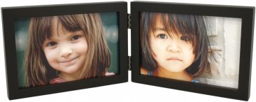 Simple Wood Black Horizontal Double Picture Frame
